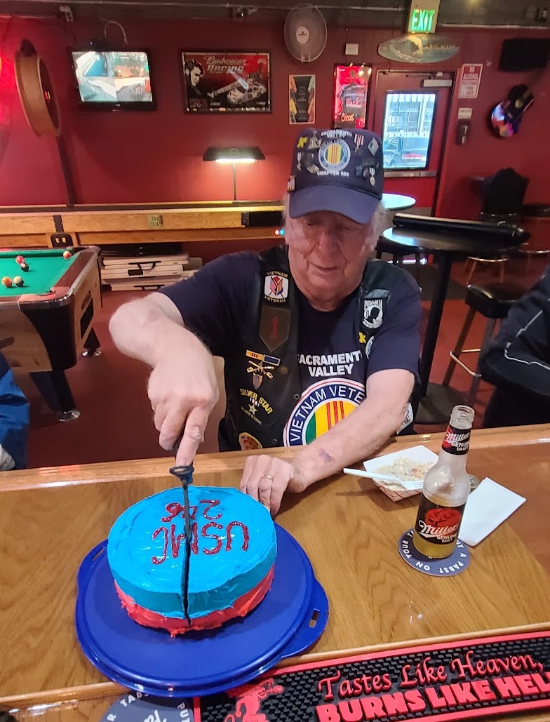 Marine Corps Birthday cake cutting